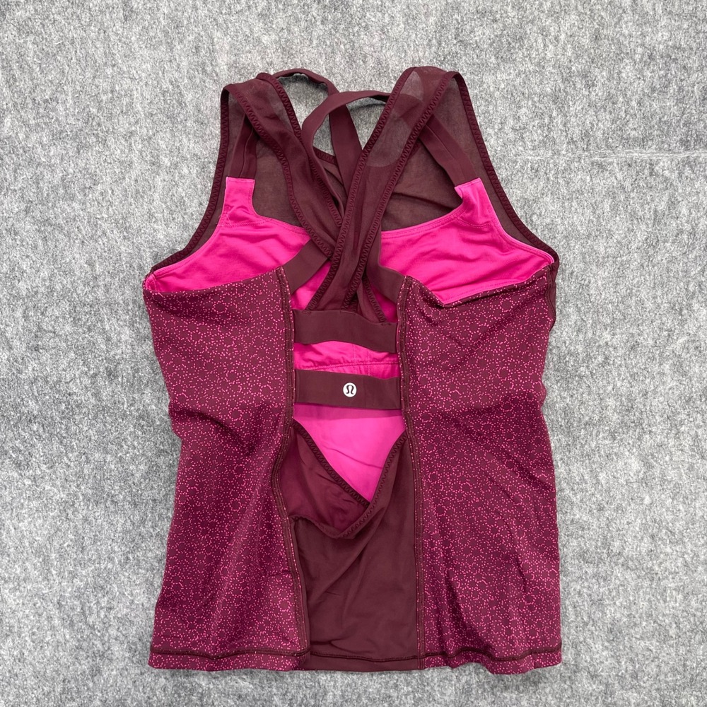 Lululemon ready Set Sweat Tank Top Womens Size 10 Strappy Back Mesh Purple